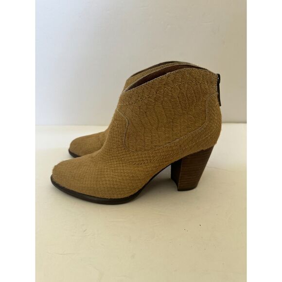 UGG Charlotte Snake Embossed Calf Hair Boots Moonbeam Size 6 - Picture 4 of 7